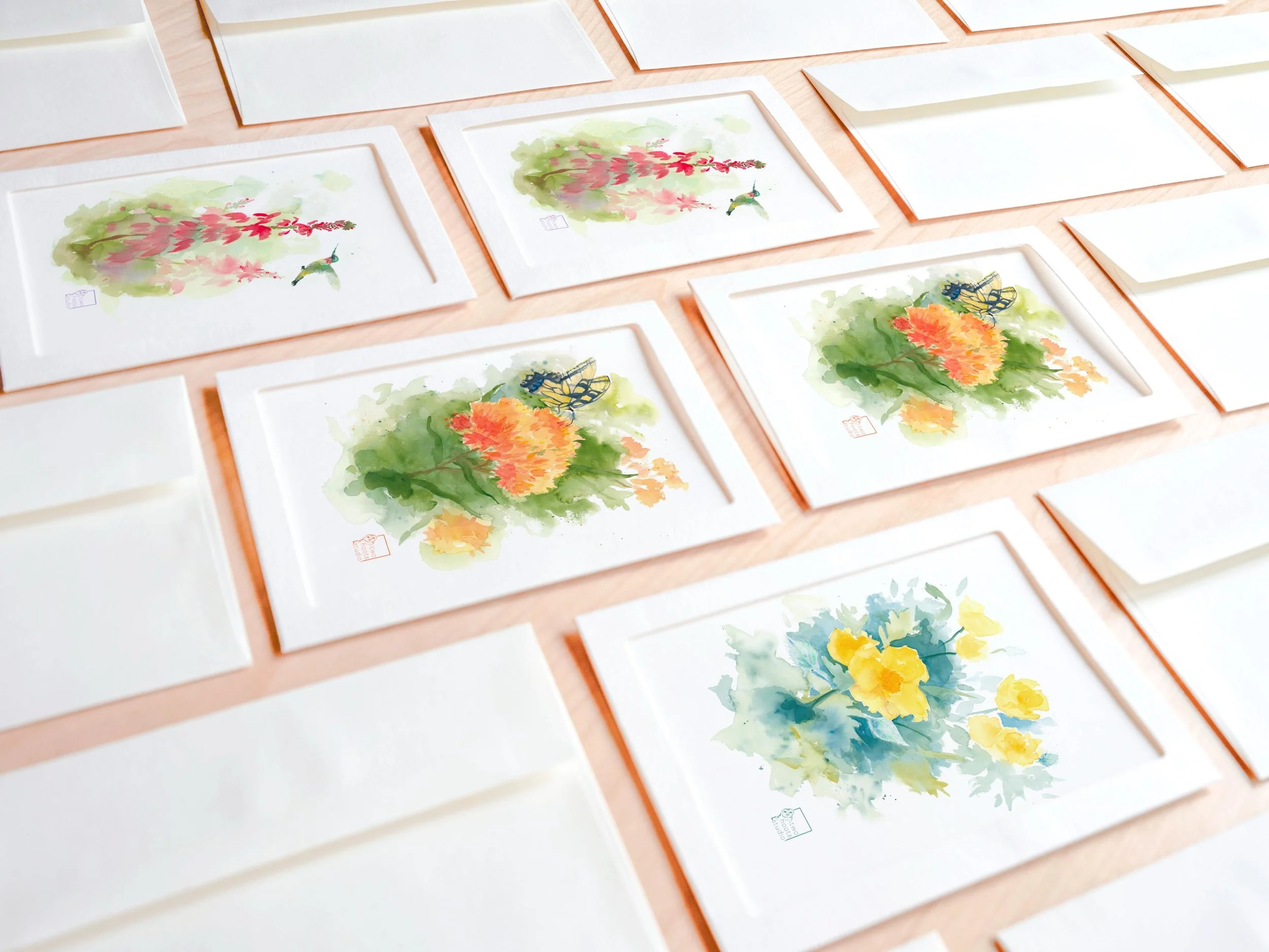 Michigan Native Garden Collection, Watercolor Notecard Set by Elizabeth Manning, 5x7in