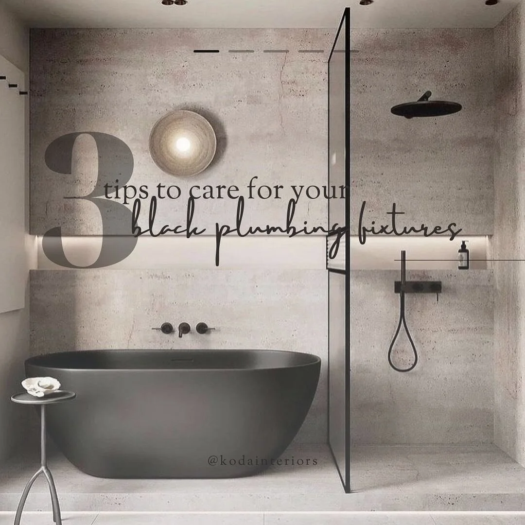 Black plumbing fixtures are all the rage these days, but they do require a bit different maintenance than other finishes. Swipe for some advice and follow for more #interiordesign advice!

#blackplumbingfixtures #modernbathroom #bathroomdesign #bathr