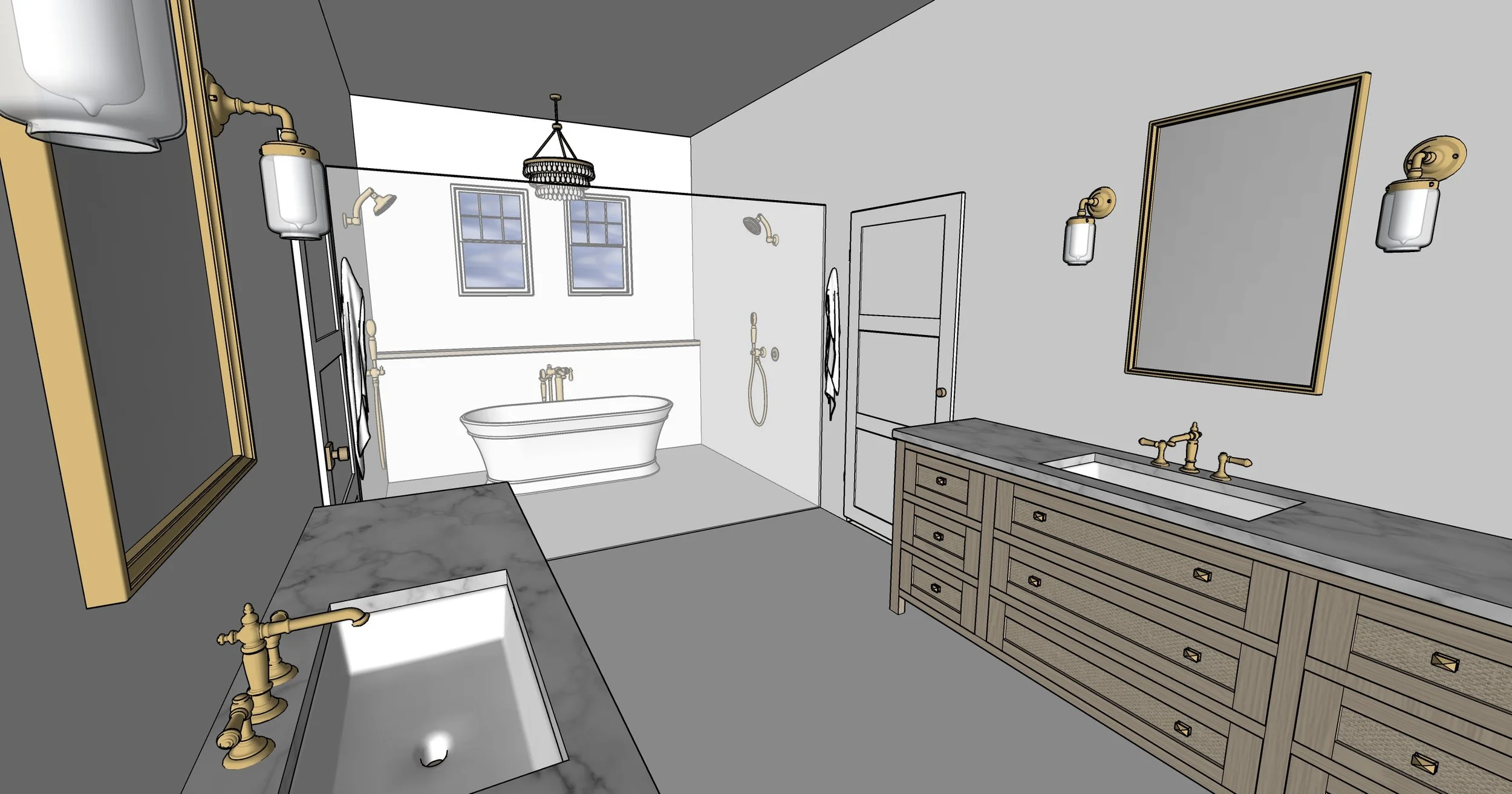 Farm House Modern Primary Bath