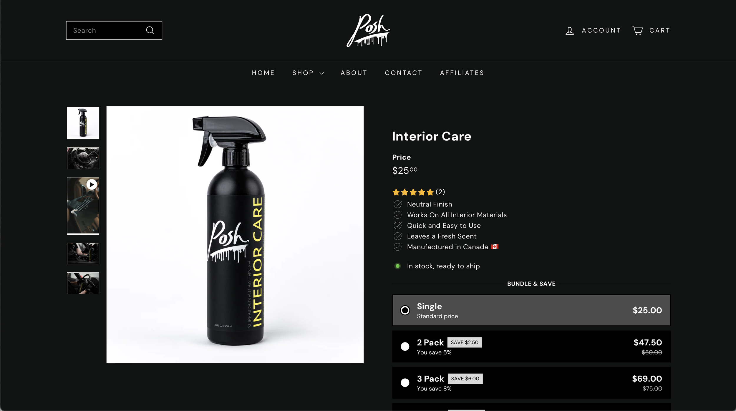 Sample image of a Shopify store managed by ZG Media.