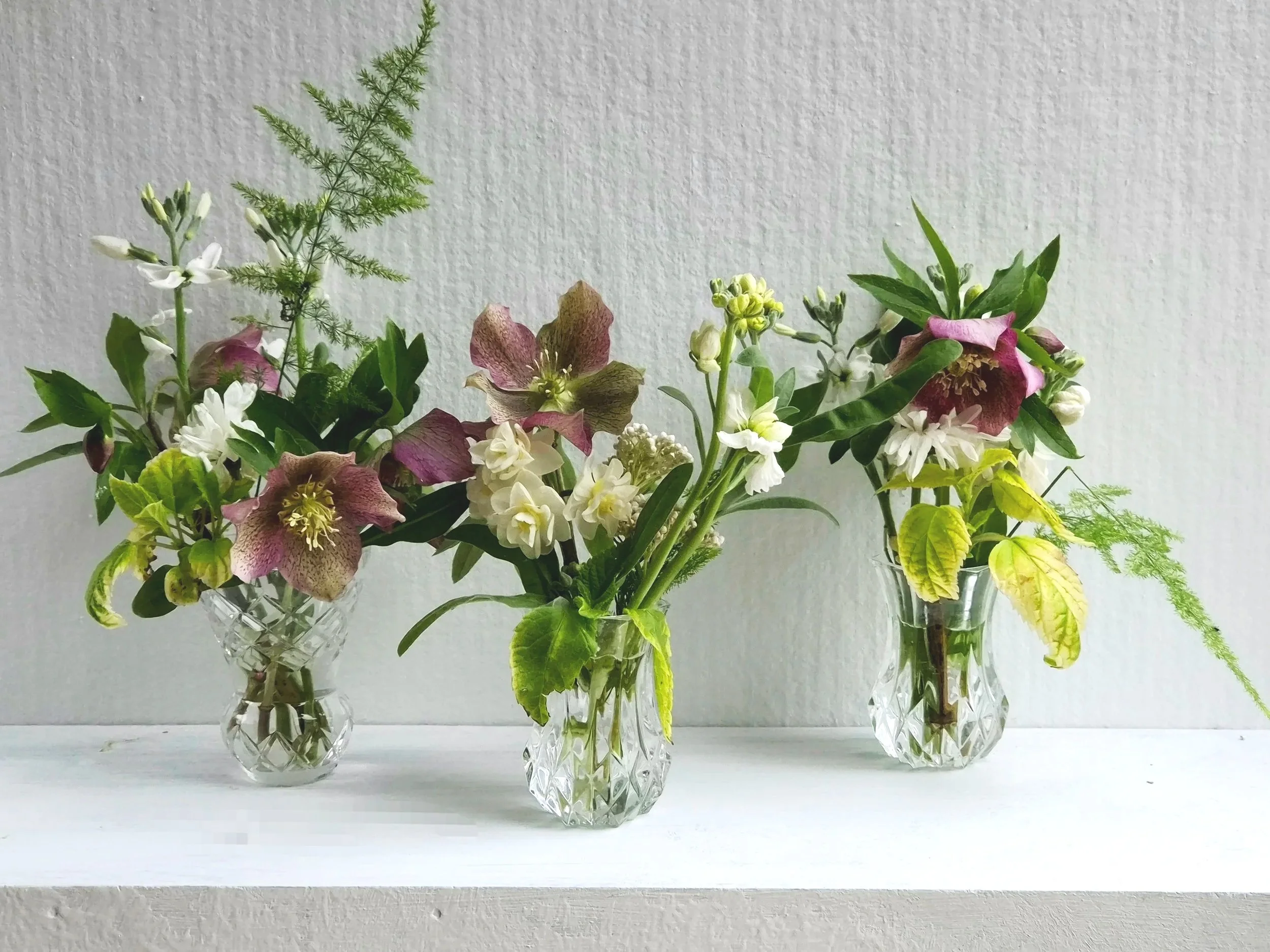Trio of Bud Vases
