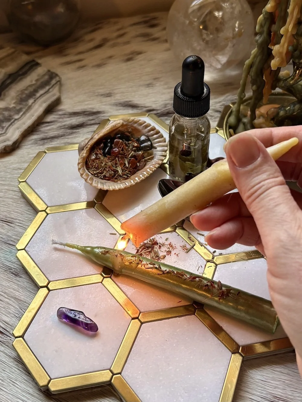 Spring Equinox Candles at Oracle