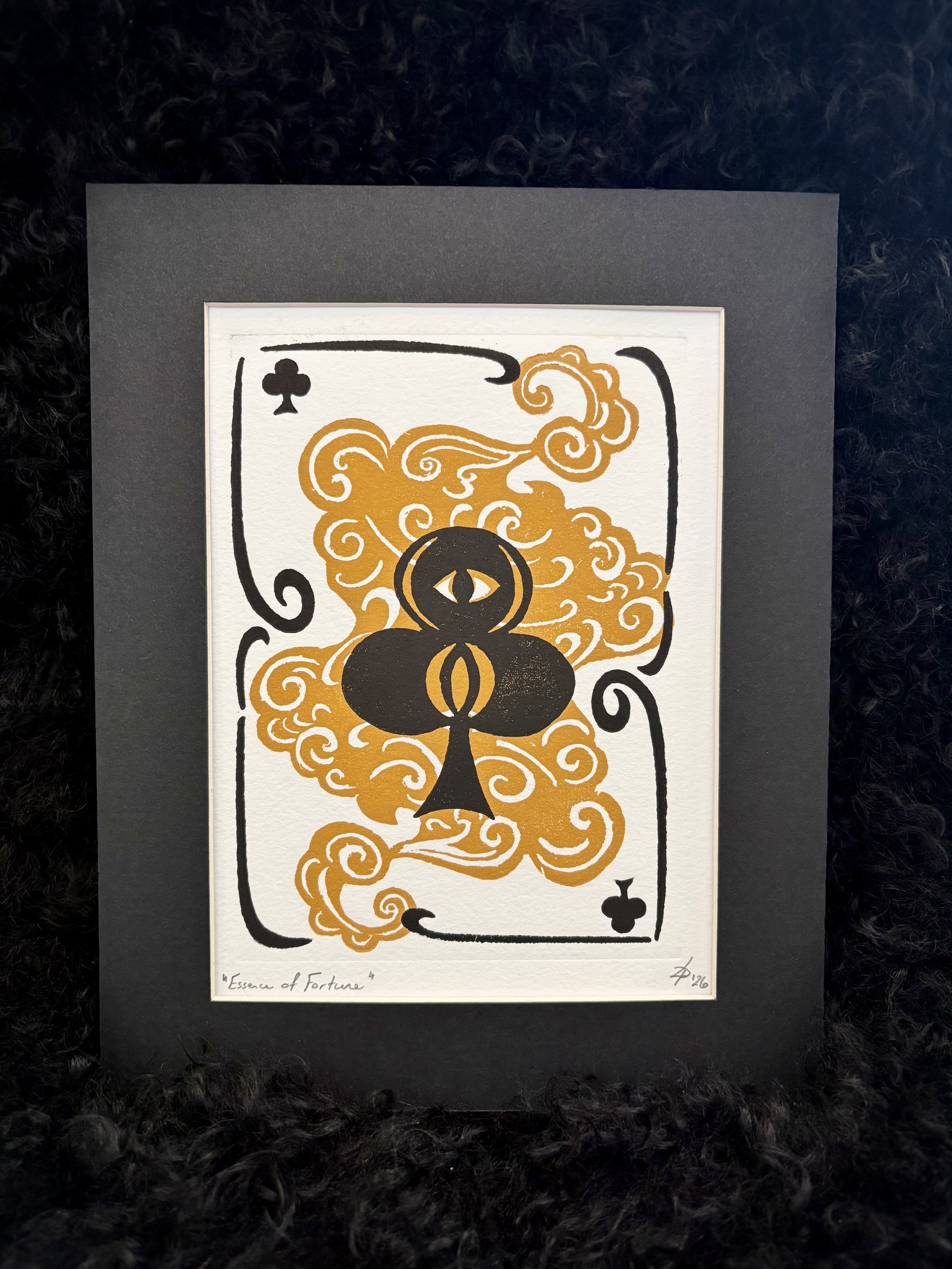 Hand-Pulled Print: Ace of Clubs