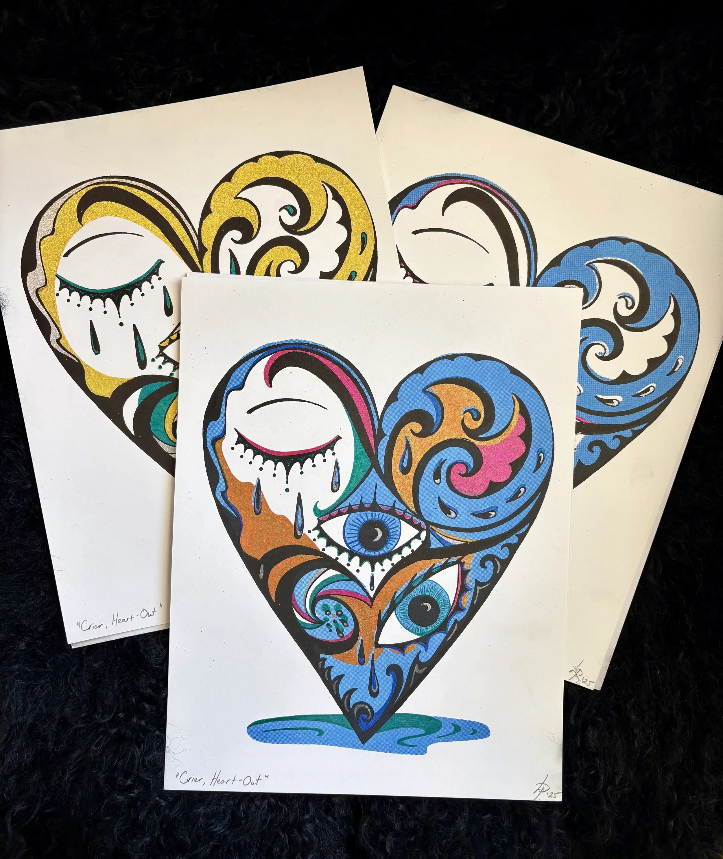 Riso Print: Crier, Heart-Out