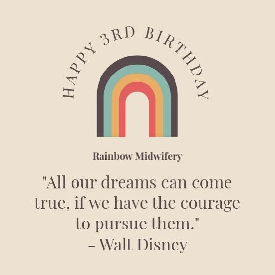 It&rsquo;s hard to believe it&rsquo;s been 3 years since Rainbow Midwifery was born. I am so grateful I took the leap 💗 Change can be hard, leaving my old practice after 10 years to begin again was a journey to be sure! Having courage to trust the p