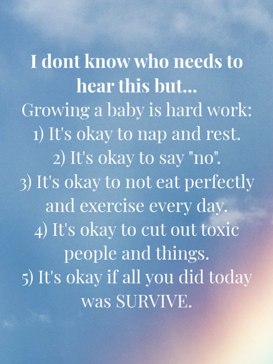 Reminders for growing a baby. It&rsquo;s not about perfection. 

It&rsquo;s important to make space for all the hard work your body is doing (even when you&rsquo;re not thinking of it). The need for giving yourself grace is REAL!