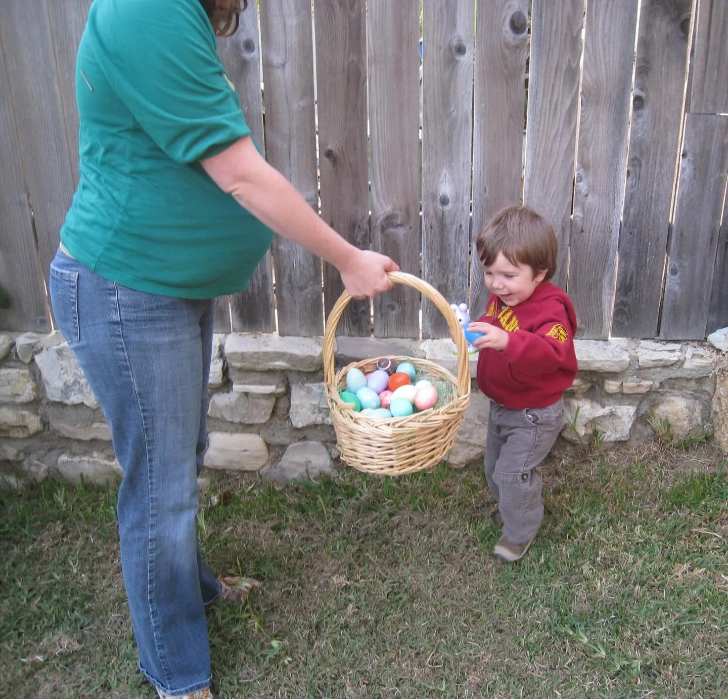 This always gets me! The Easter egg hunt we did with my almost two year old when I was days away from having our 2nd baby. 

I may or may not be a mushy mess as we approach them turning 16 and 18 yrs old. Each new beginning is a celebration - perfect