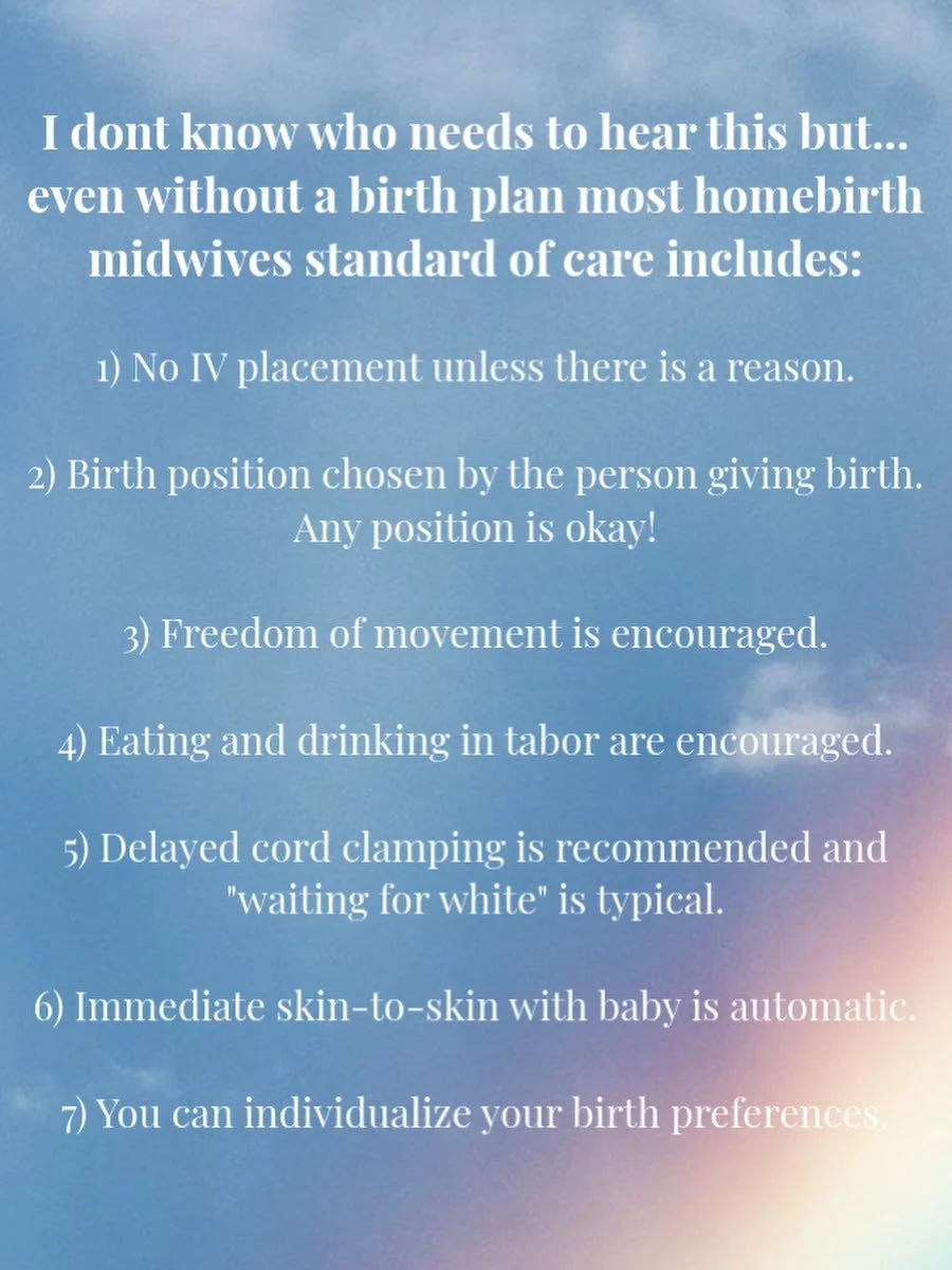 Homebirth is FOR those who want to have these basic birth preferences  be the RULE and not an EXCEPTION&hellip;

Honestly this should be easy! No one should have to ask for the things on this list!!! But in the hospital they really do.