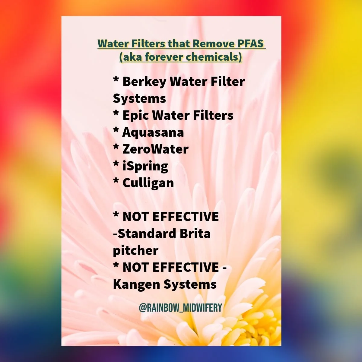 PSA on finding water filters with PFAS removal. Forever chemicals are linked to cancer and more. 

There may be other brands as well. I have compiled a list of filters that do a good job of removing PFAS from drinking water. 

Brita water filters pit