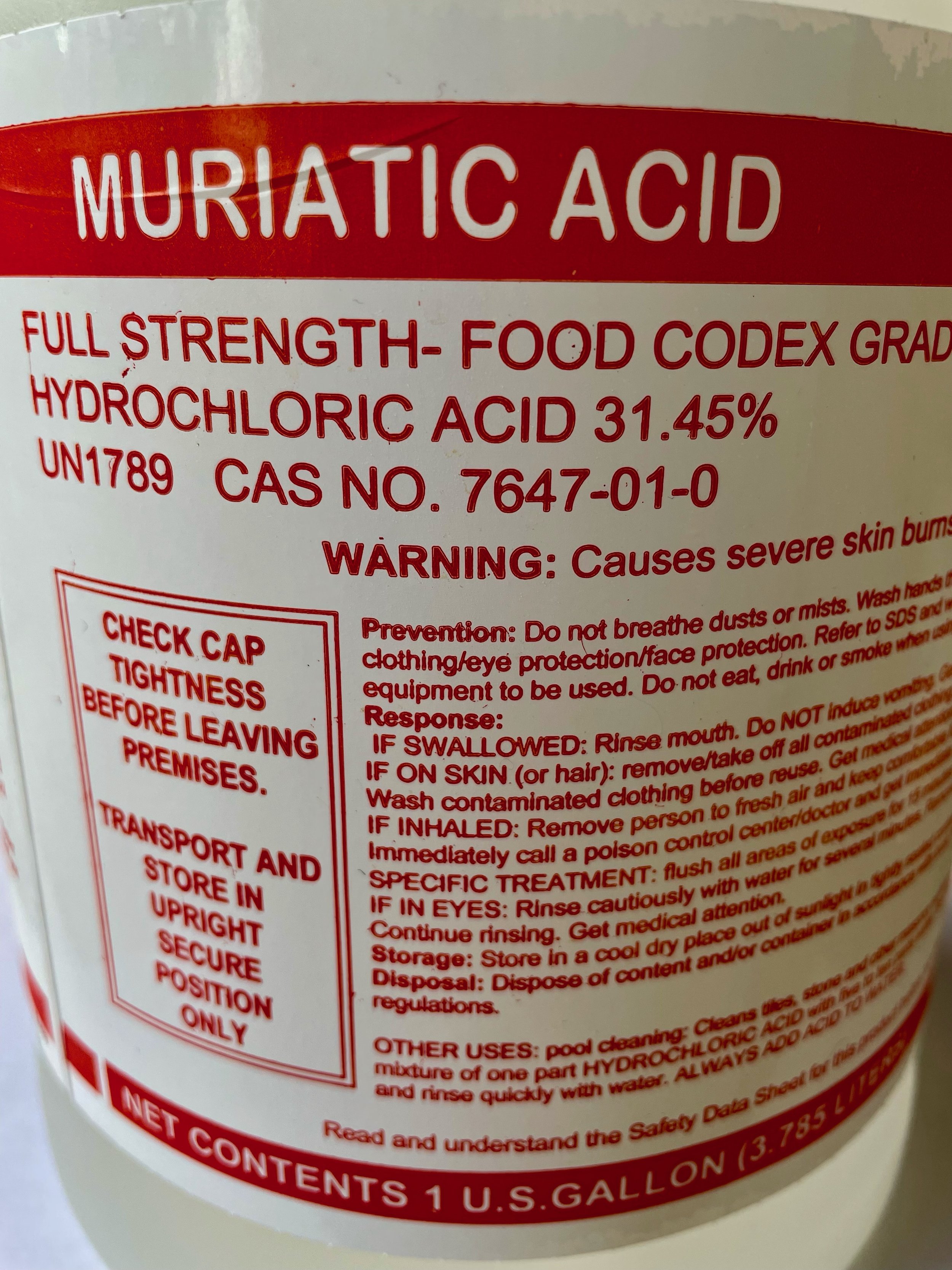 Muriatic Acid 1 Gallon