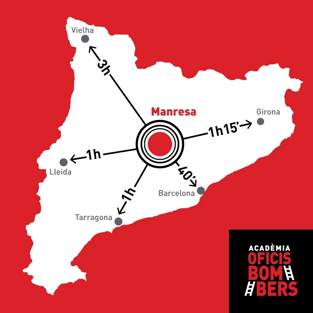 👩&zwj;🚒👨&zwj;🚒 Futurs bombers i bomberes, ja sabeu a on ens trobem?

🗺️📍 Oficis Bombers estem ubicats al llac de Navarcles a 10 minuts de #Manresa, a la Catalunya Central.

🍃🛠️ Tenim un espai de treball ideal per treure el m&agrave;xim profit