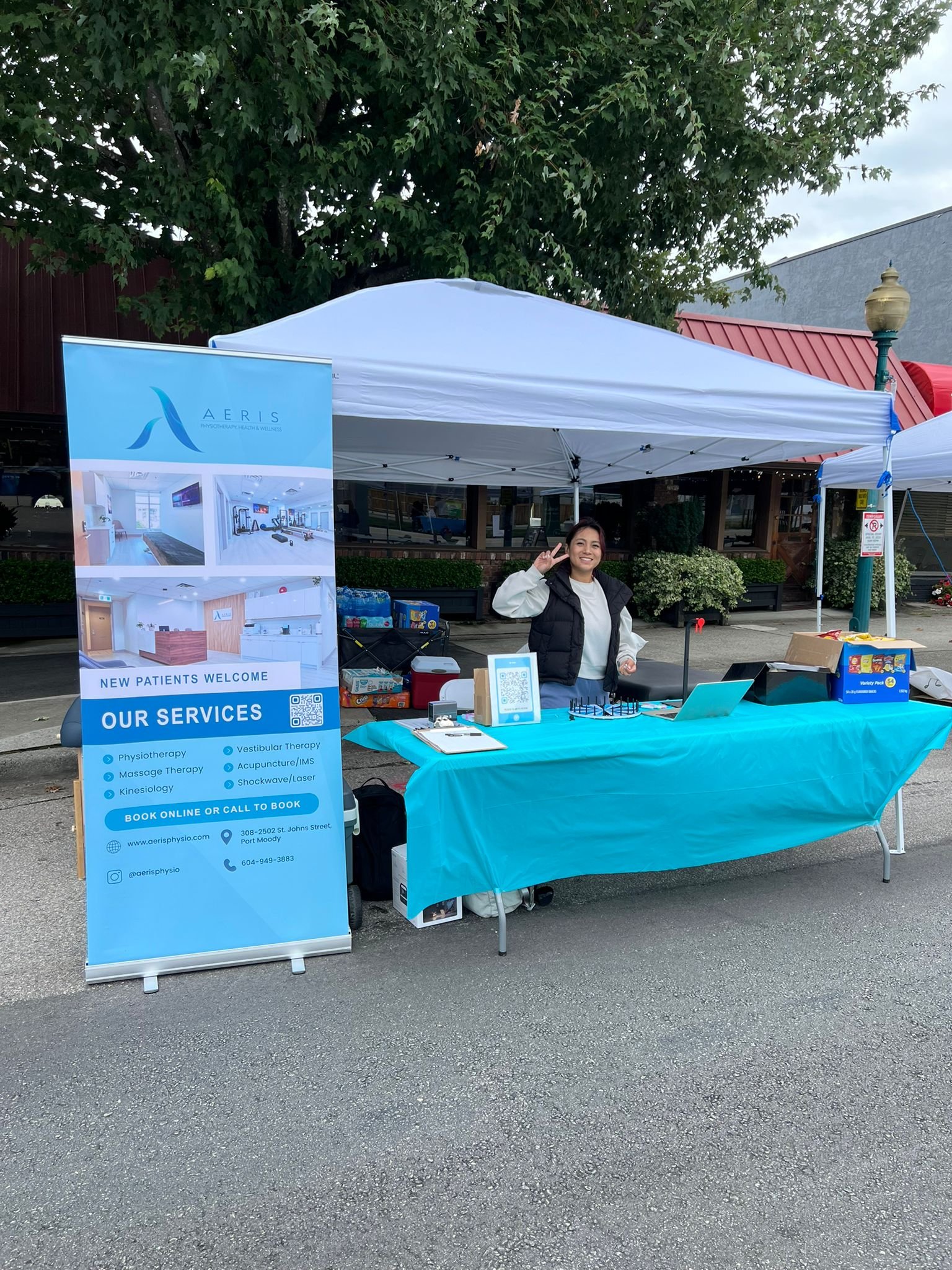 Aeris Physiotherapy, Health and Wellness at Car Free Day in Port Moody. Physiotherapy, Kinesiology, Massage Therapy