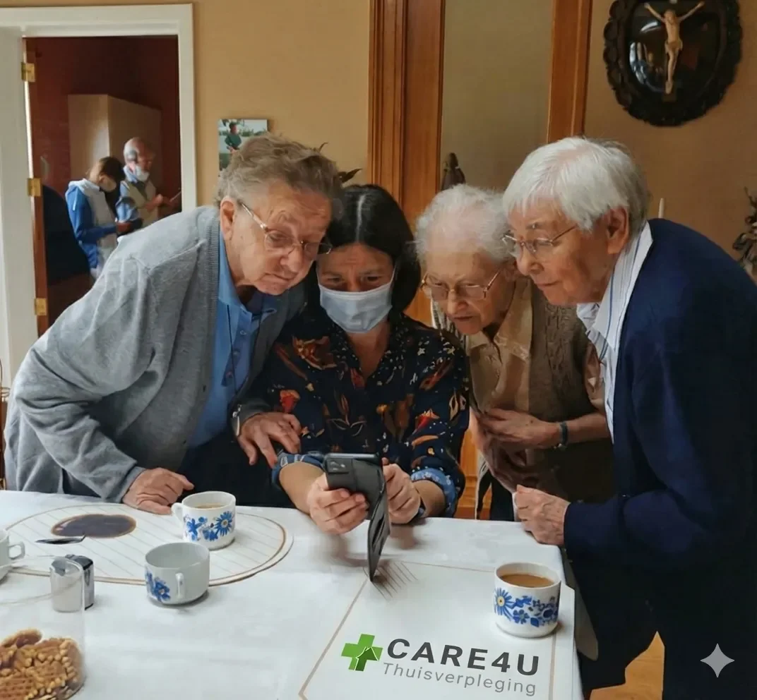 Onze verpleegkundige veronique helpt de patienten met hun administratie