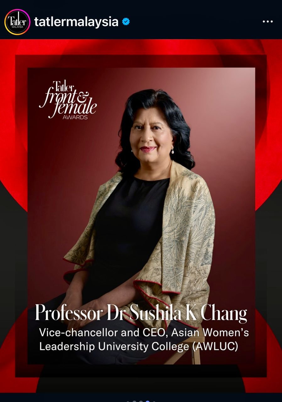 Professor Dr. Sushila Krishnaswamy-Chang Honoured with Tatler Award 2026 for Education 2026