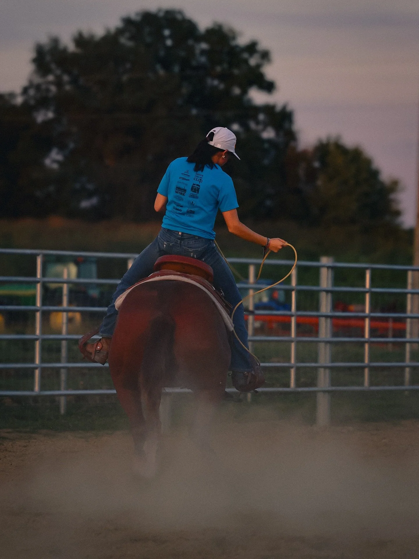 Something a little different for me photographing Kate&rsquo;s rodeo training with the most beautiful sunset in Indiana 📸🇺🇸
