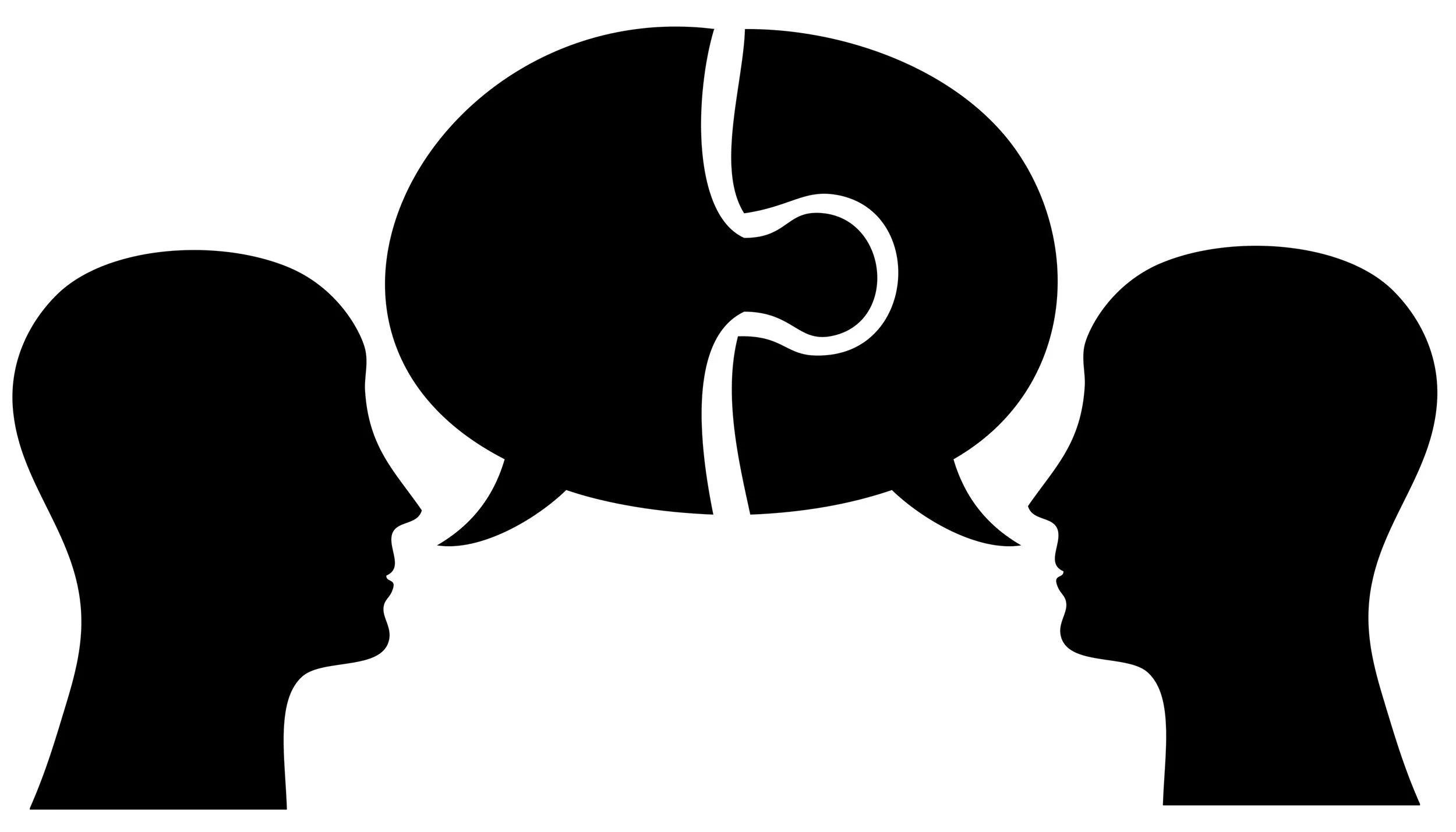 Graphic, people talking