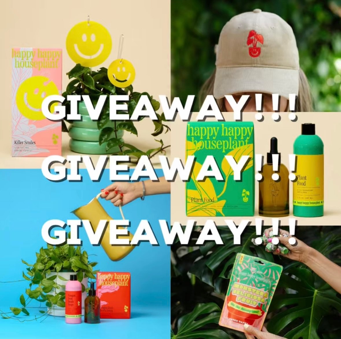 It&rsquo;s TIIIIIMMMEEEEE! 🪴✨💚

I&rsquo;m teaming up with @happyhappyhouseplant for an amazing giveaway!

ONE winner will receive:
🌱1 bottle of Plant Food
🌱1 bottle of Fungus Gnat Death Drops
🌱1 package of Killer Smiles sticky traps
🌱1 adorable