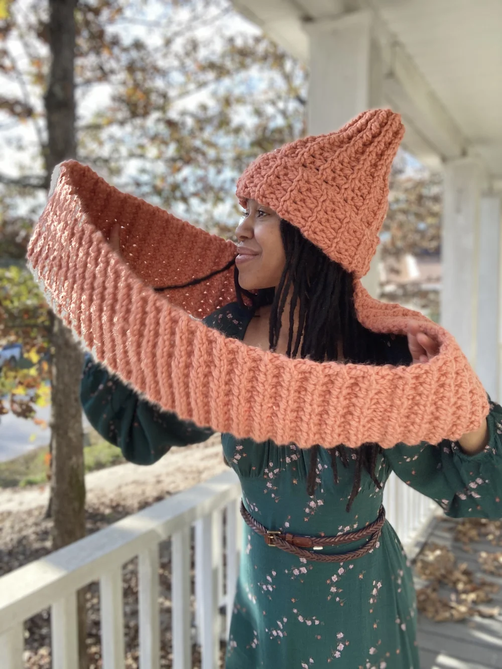crochet hat and scarf set