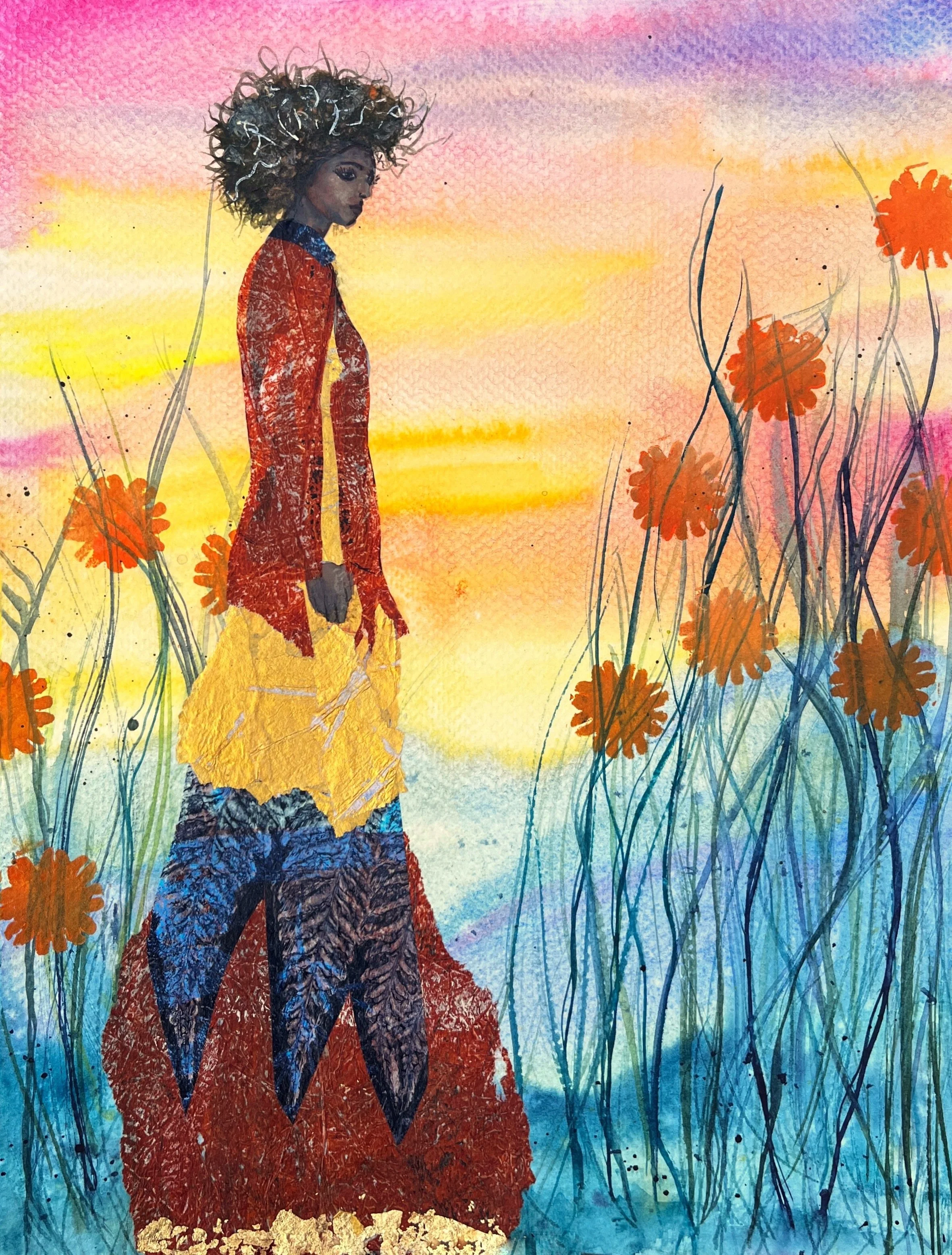 The Light Seeker. 9"x 12" Mixed Media on Watercolor Paper. Available at Wise Man Brewing.