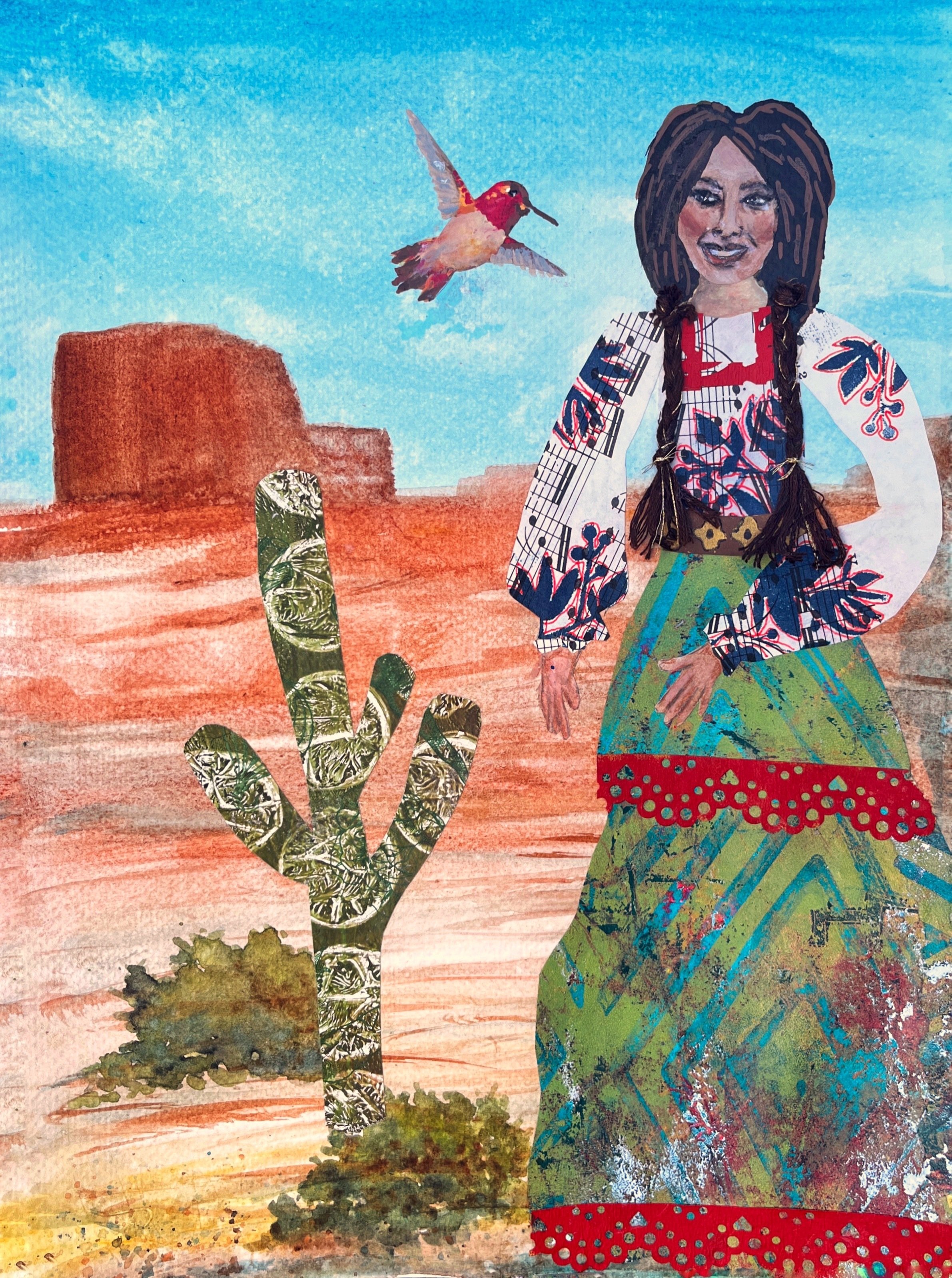 The Joy Messenger. 9"x 12" Mixed Media on Watercolor Paper. Available at Wise Man Brewing.