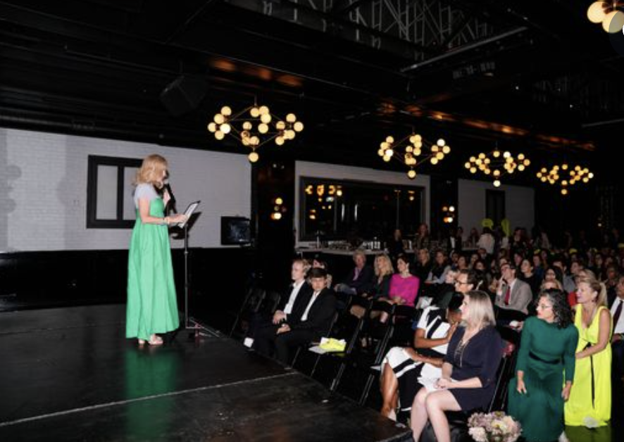 Jessica Elefante hosting the inaugural gala for Mothers Against Media Addiction (MAMA) in Brooklyn, New York.