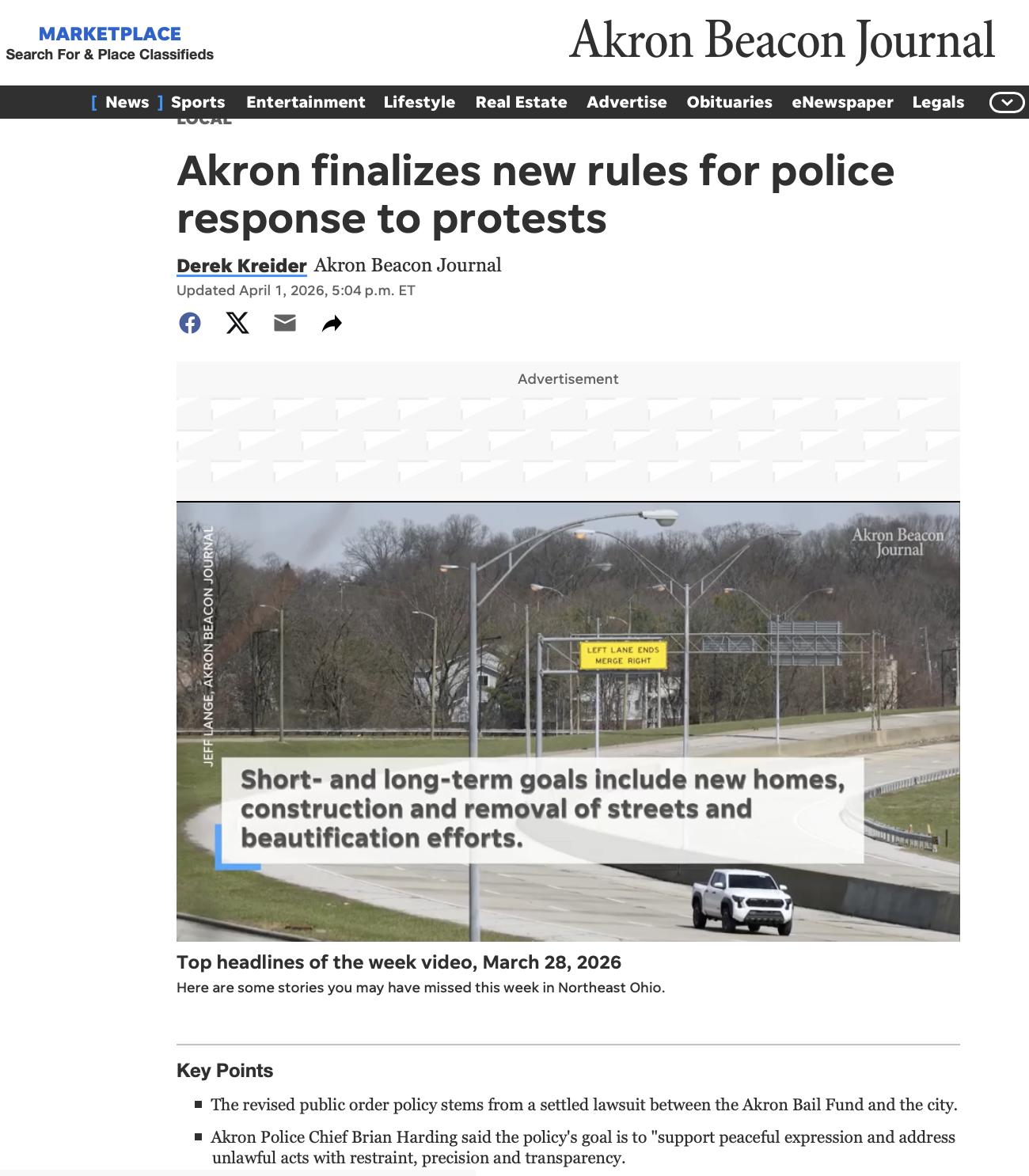 Spencer Fomby consulting with the City of Akron