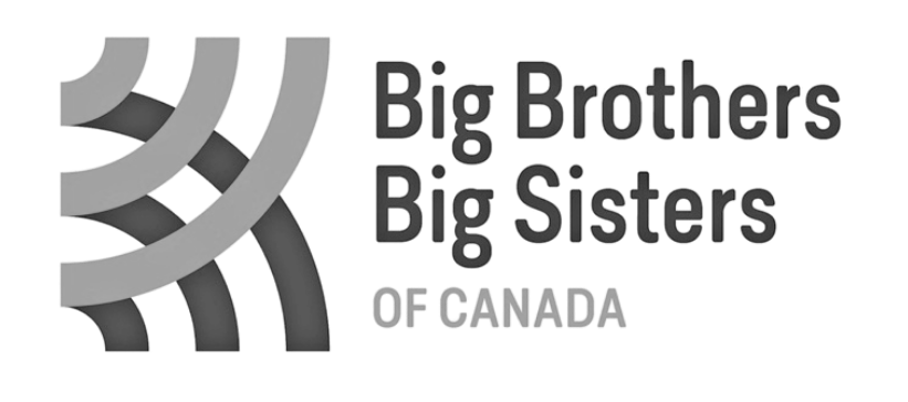 Logo for Big Brothers Big Sisters of Canada with stylized abstract design and bold text.