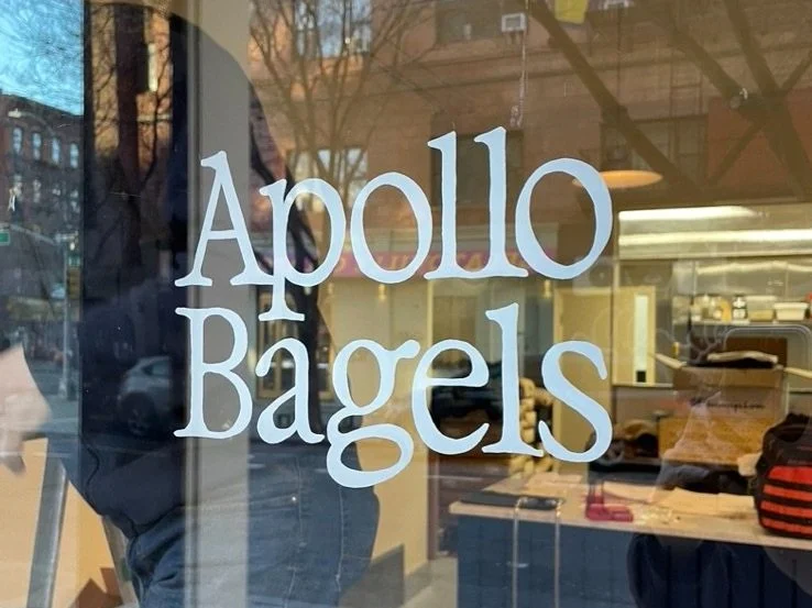 Apollo Bagels sign painter