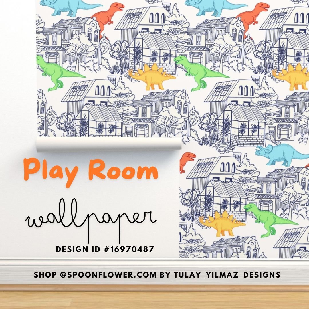 This fun dinosaur wallpaper is now available in my @spoonflower shop.
 
Search for Design ID #16970487

Let me know if you need it in a different scale or colorway, happy to help!

🦖 Available for licensing 🦖
.
.
.
#wallpaper #playroom #dinowallpap