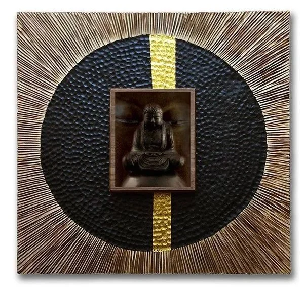 Carved Buddha with Gold Leaf