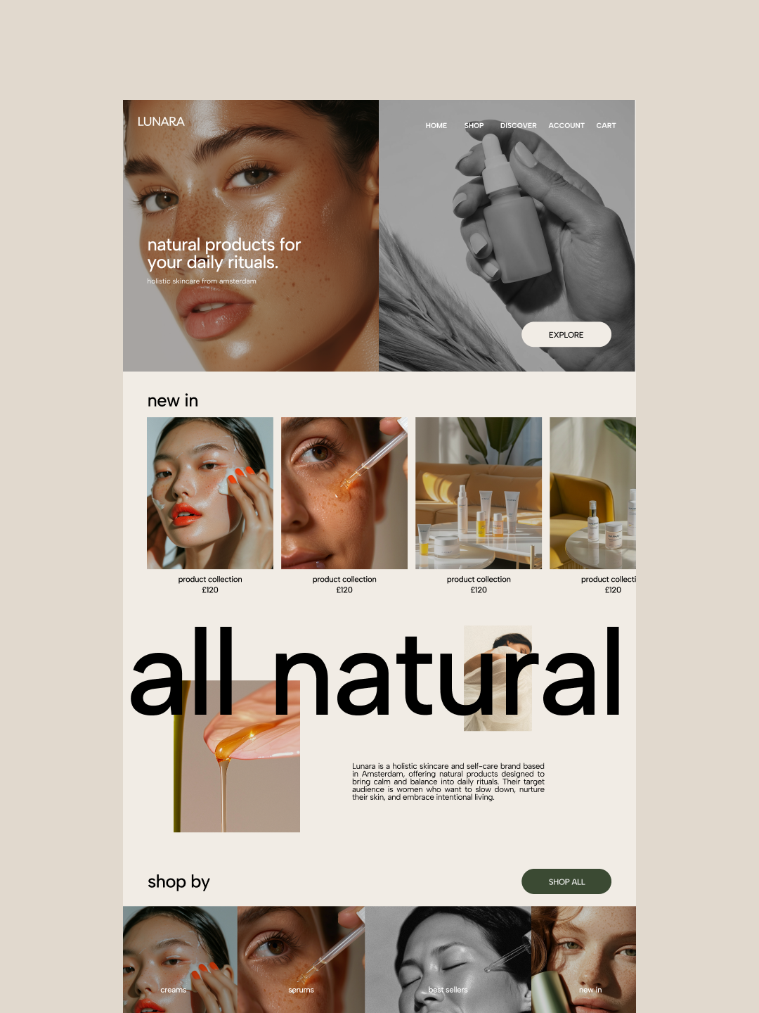 Lunara Skincare Shopify website design.png