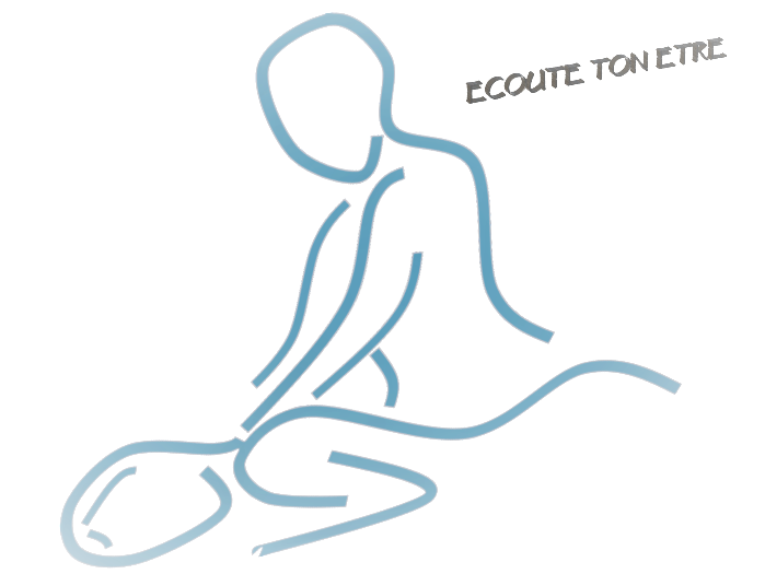Illustration d'une personne à genoux en train de pratiquer la réanimation cardio-pulmonaire, avec le texte « Écoute ton être ».
