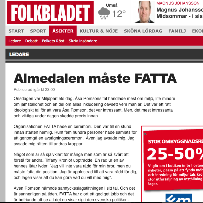 Almedalen måste FATTA