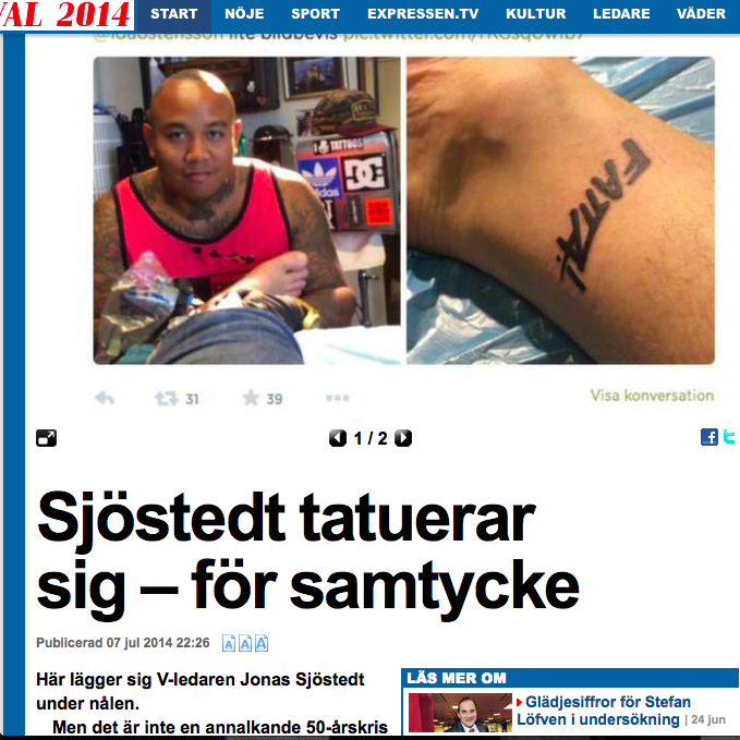 Tatuerar sig för samtycke