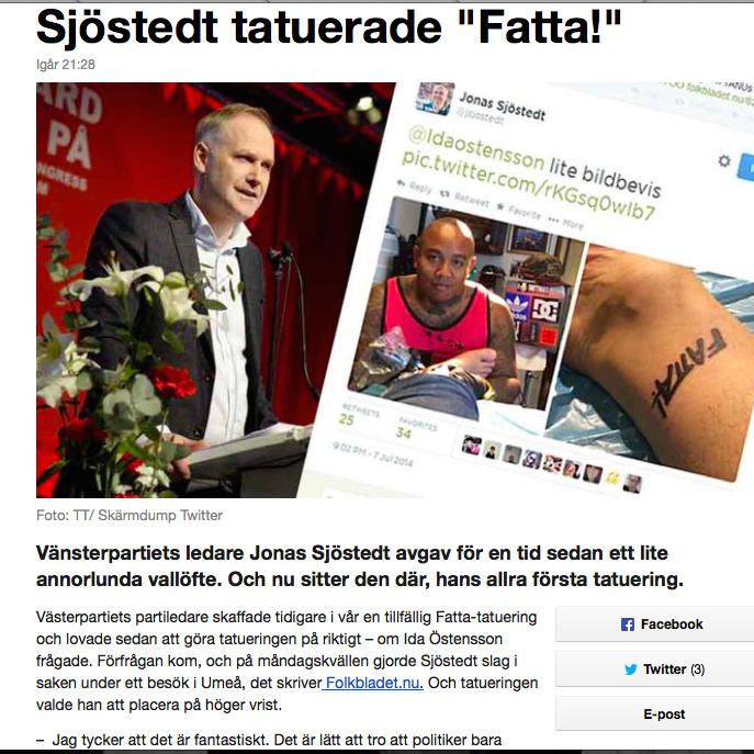 Sjöstedt tatuerade Fatta