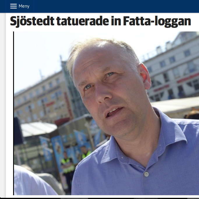 Sjöstedt tatuerade in Fatta-loggan