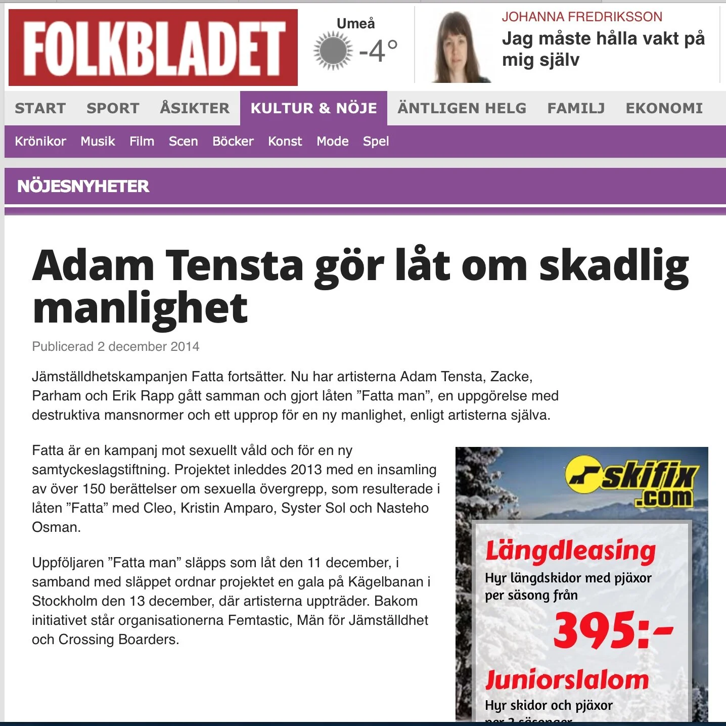 Fatta Man gör låt om skadlig manlighet