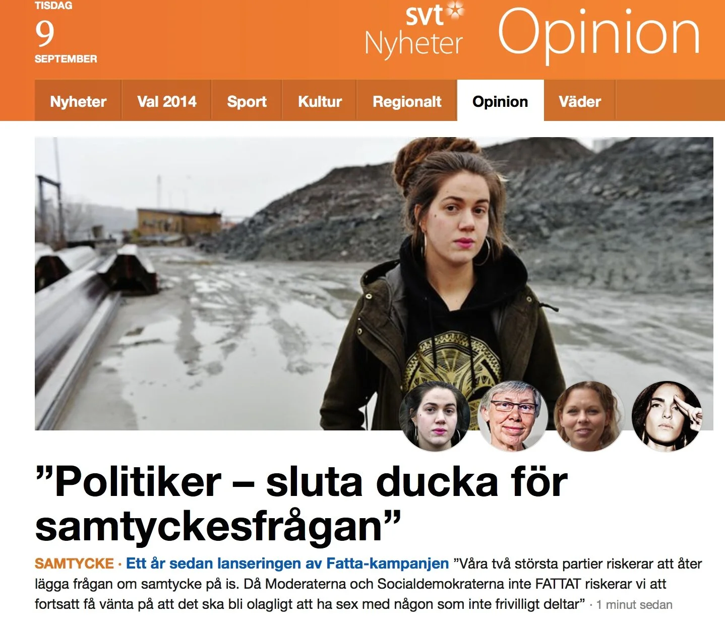 Politiker - sluta ducka för samtyckesfrågan