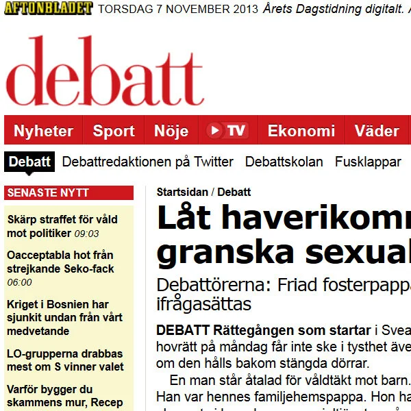 Låt haverikommission granska sexualbrotten