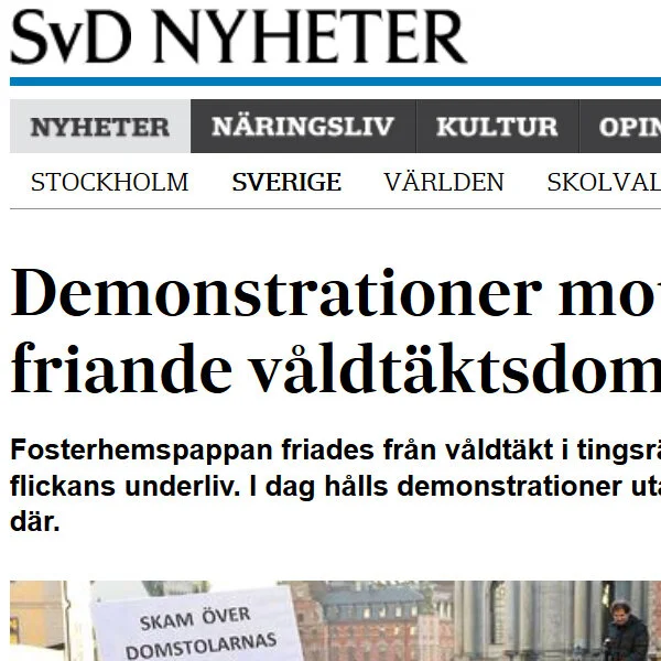 Demonstrationer mot friande våldtäktsdom