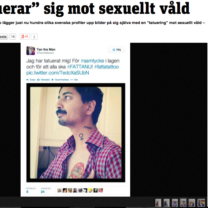 Tatuerar sig mot sexuellt våld