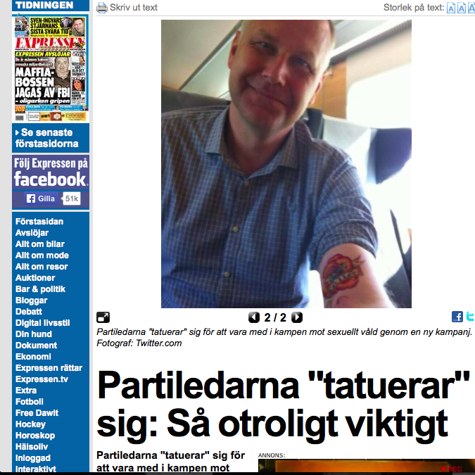 Partiledarna tatuerar sig