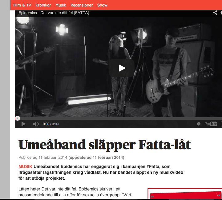 Umeåband släpper Fatta-låt