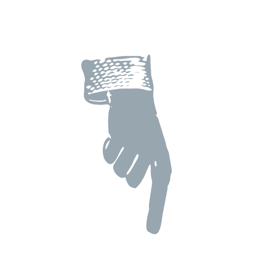 Ilustración de una mano con el dedo índice apuntando hacia abajo, con detalles en el puño y el dedo.