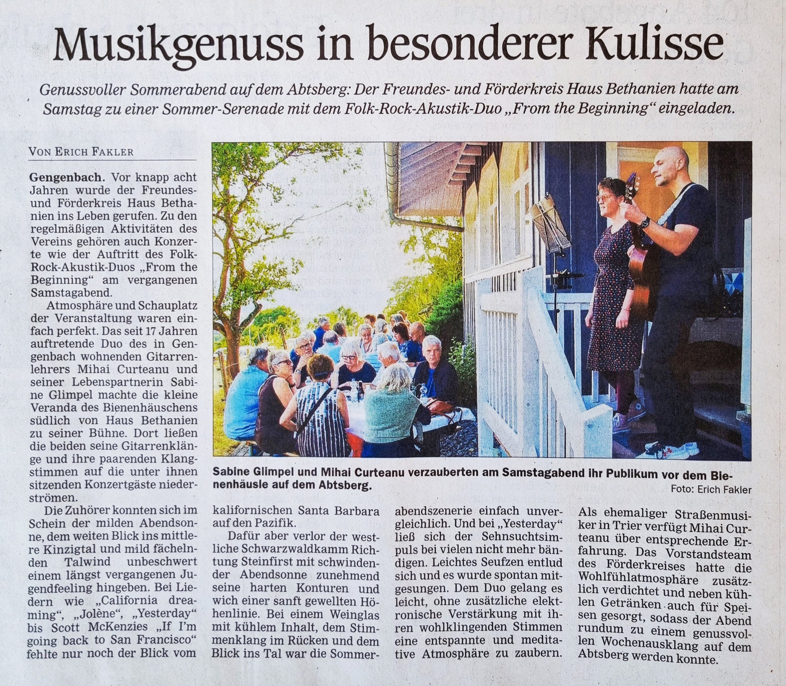 Live Musik Offenburg Akustik Duo
