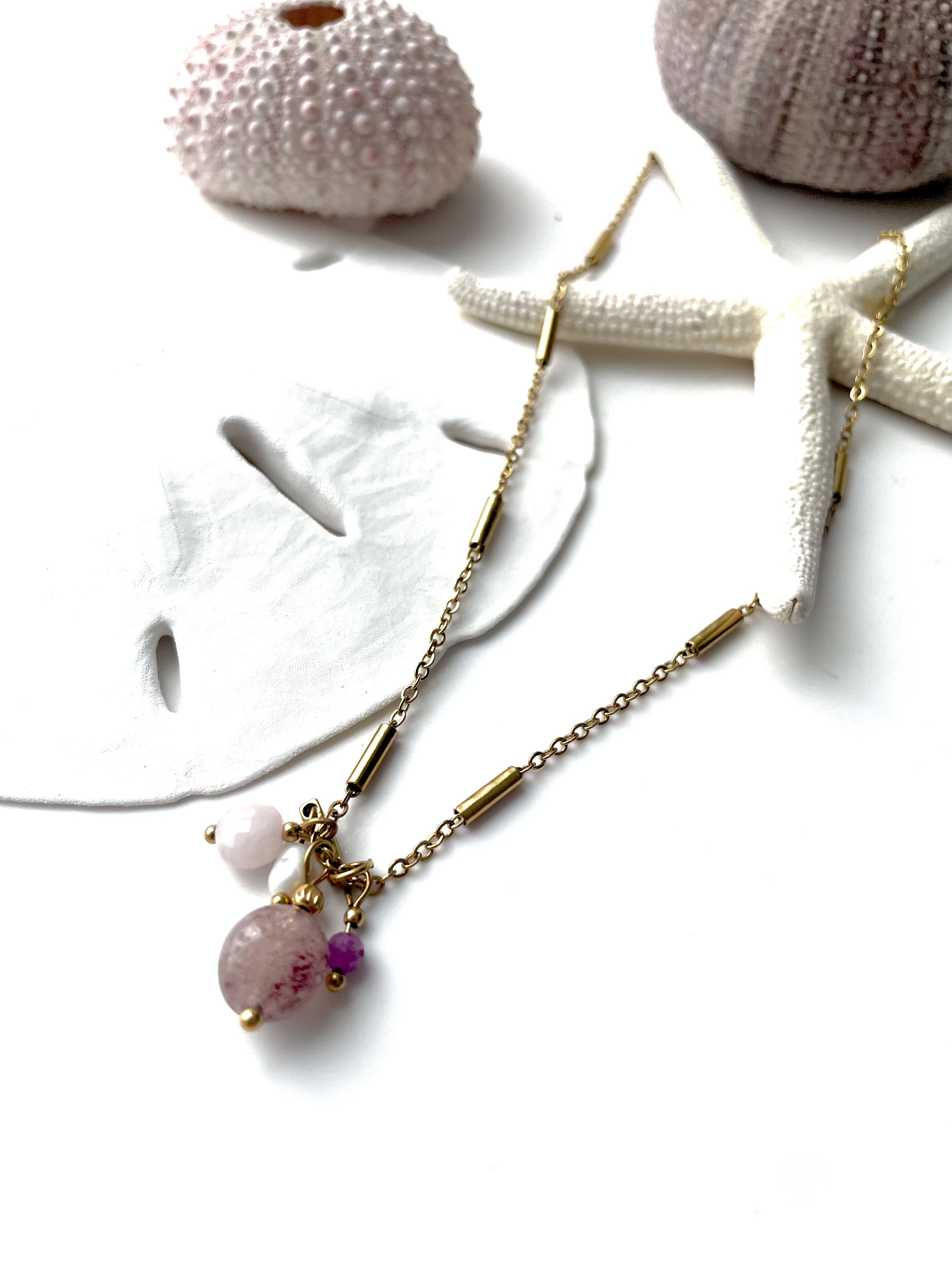 Collier ANNE quartz fraise