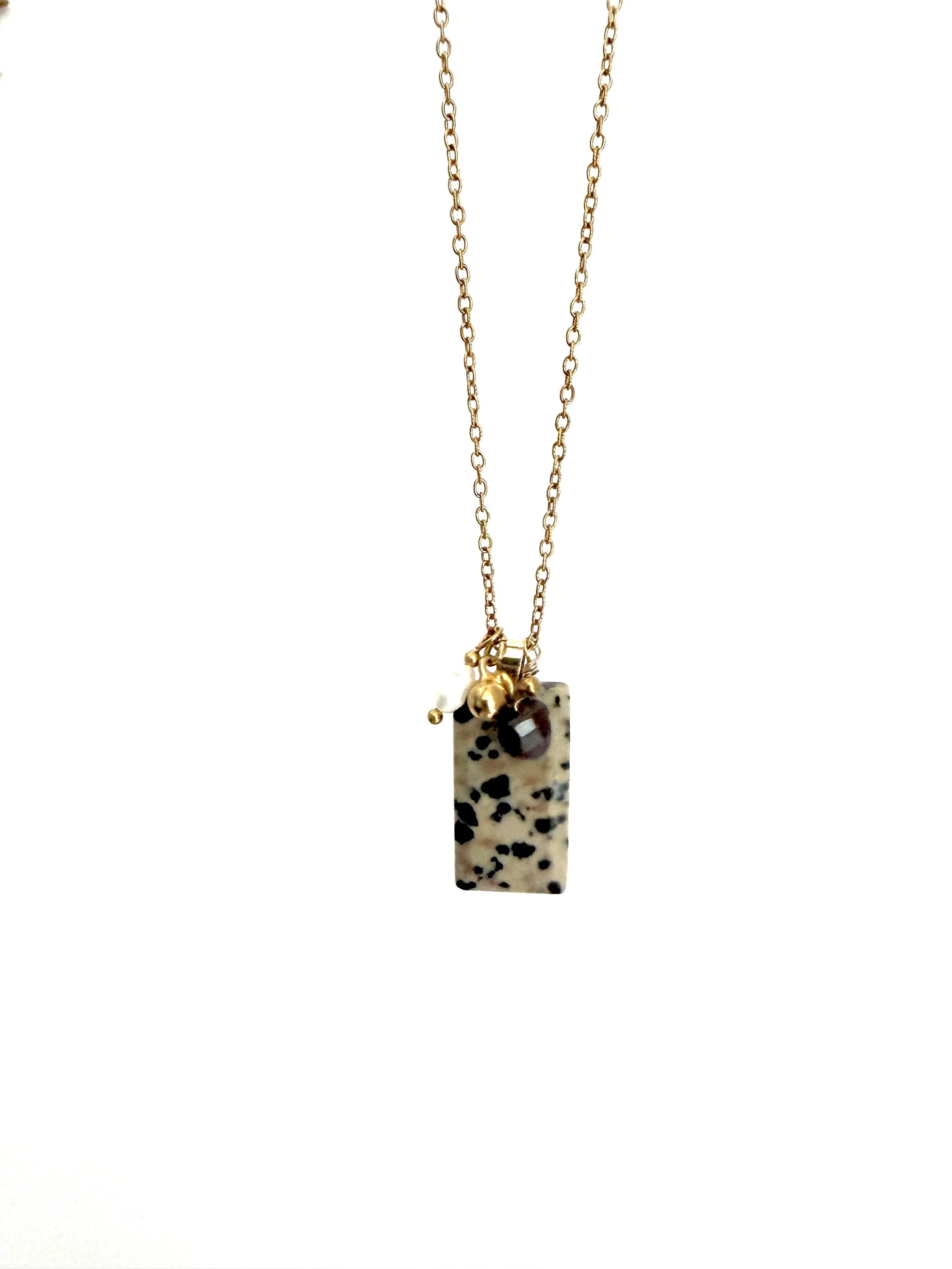 Collier ADELAIDE Jaspe dalmatien