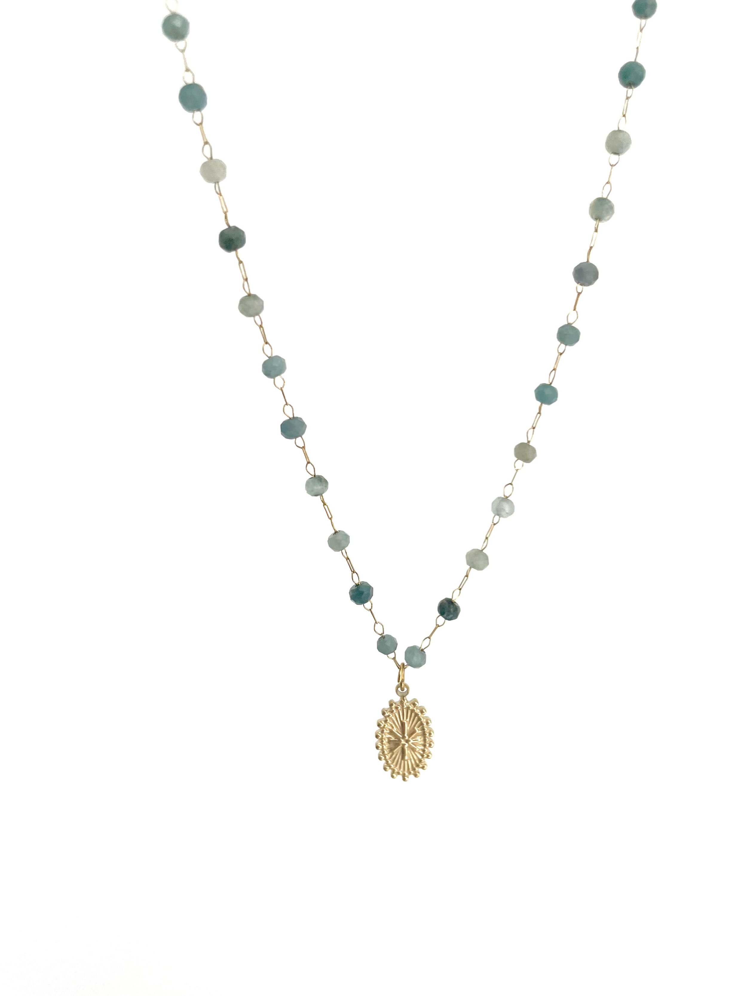 Collier KATE tourmaline bleue