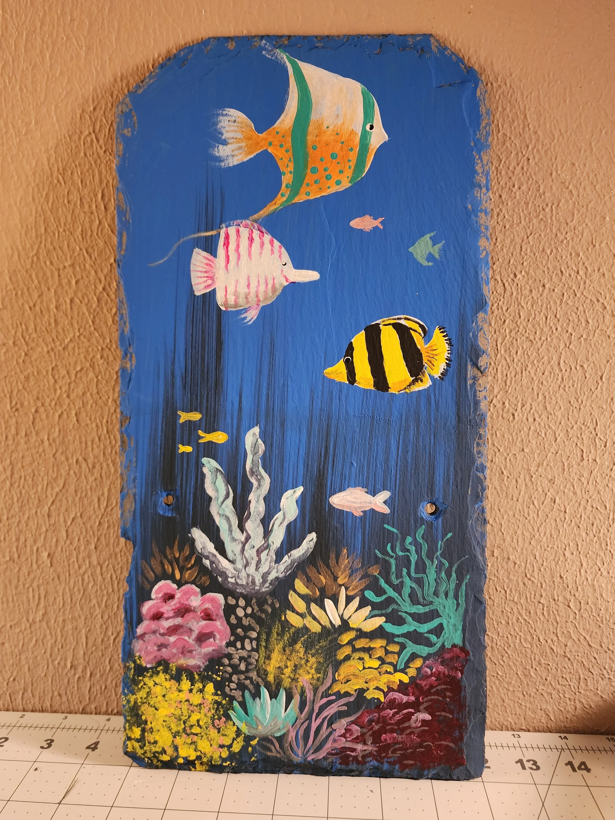 Underwater Ocean on Upcycled Slate Paint Event