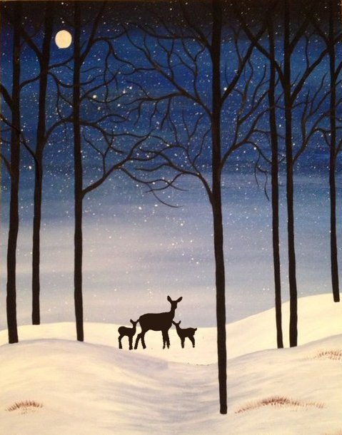 Deer Family Canvas Paint Event